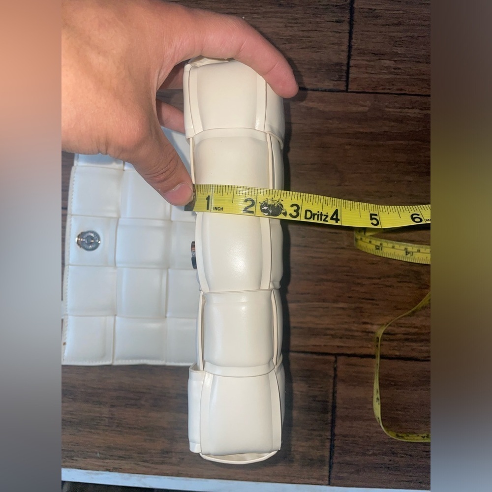 Fall bag 🔥 crossbody quilted Cream purse woven square bag bone chain strap bag - Picture 5 of 15